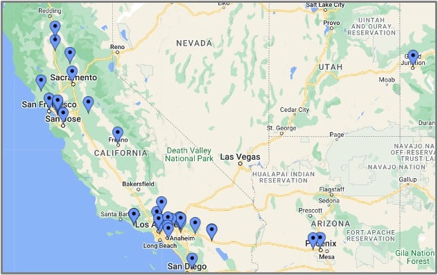 Map of connected Mechanical Companies
